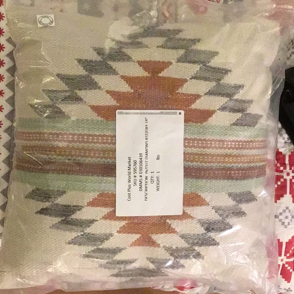 geometric knit pillow